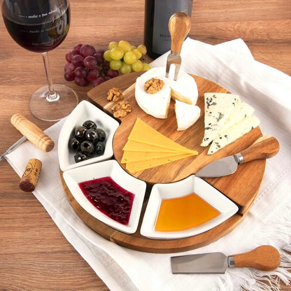 Sūrių, mėsos gaminių ir užkandžių serviravimo lenta su įrankių rinkiniu „Snackplatter“