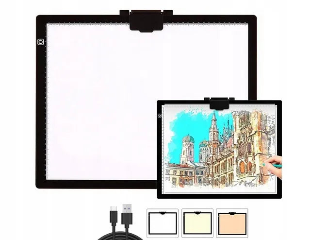 Šviečianti piešimo lenta Crafts & Co A3 su magnetiniu spaustuku