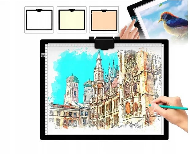 Šviečianti piešimo lenta Crafts & Co A3 su magnetiniu spaustuku