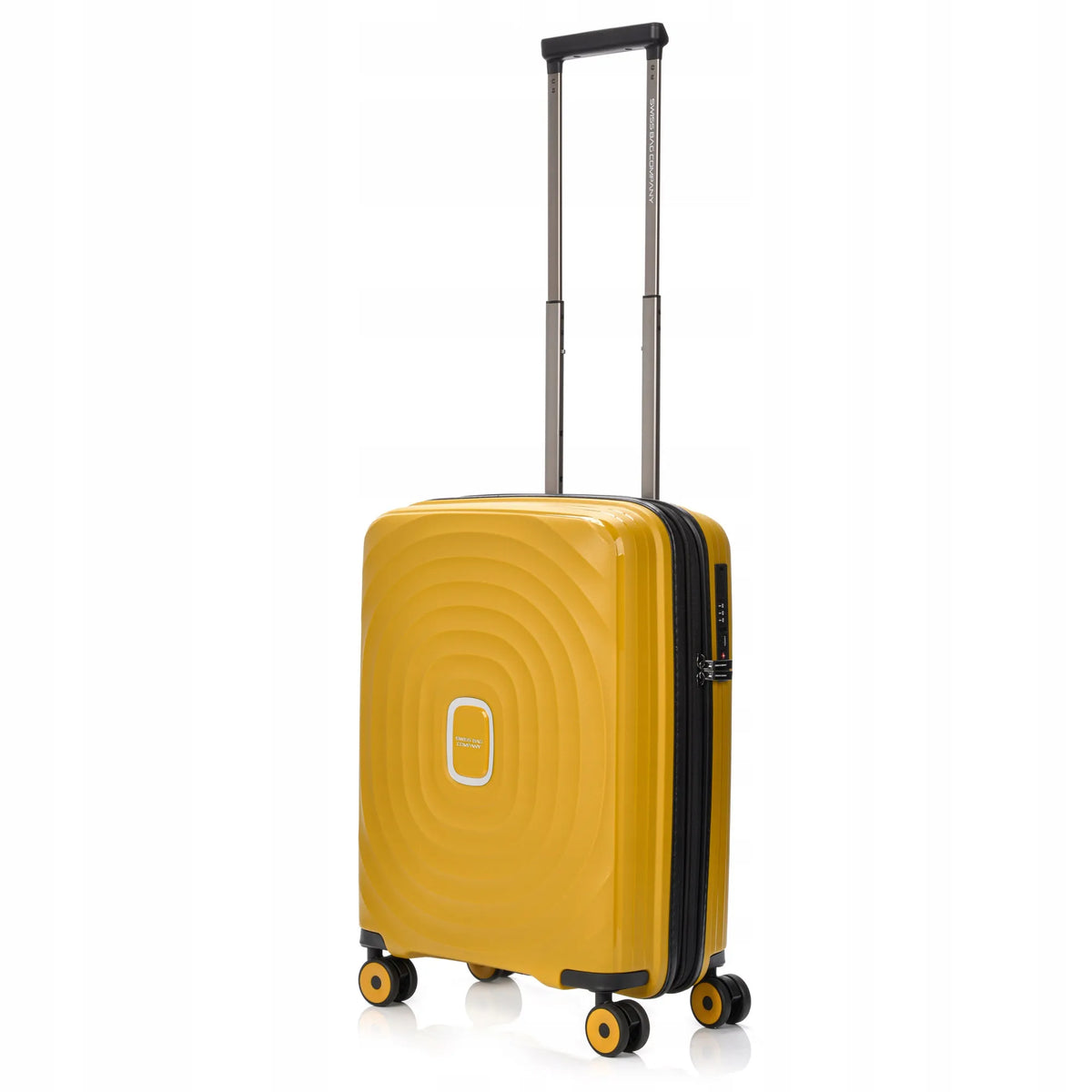 SwissBags Echo geltonas salono lagaminas, 42–49 l, 55 cm, polipropileninis, su TSA spyna