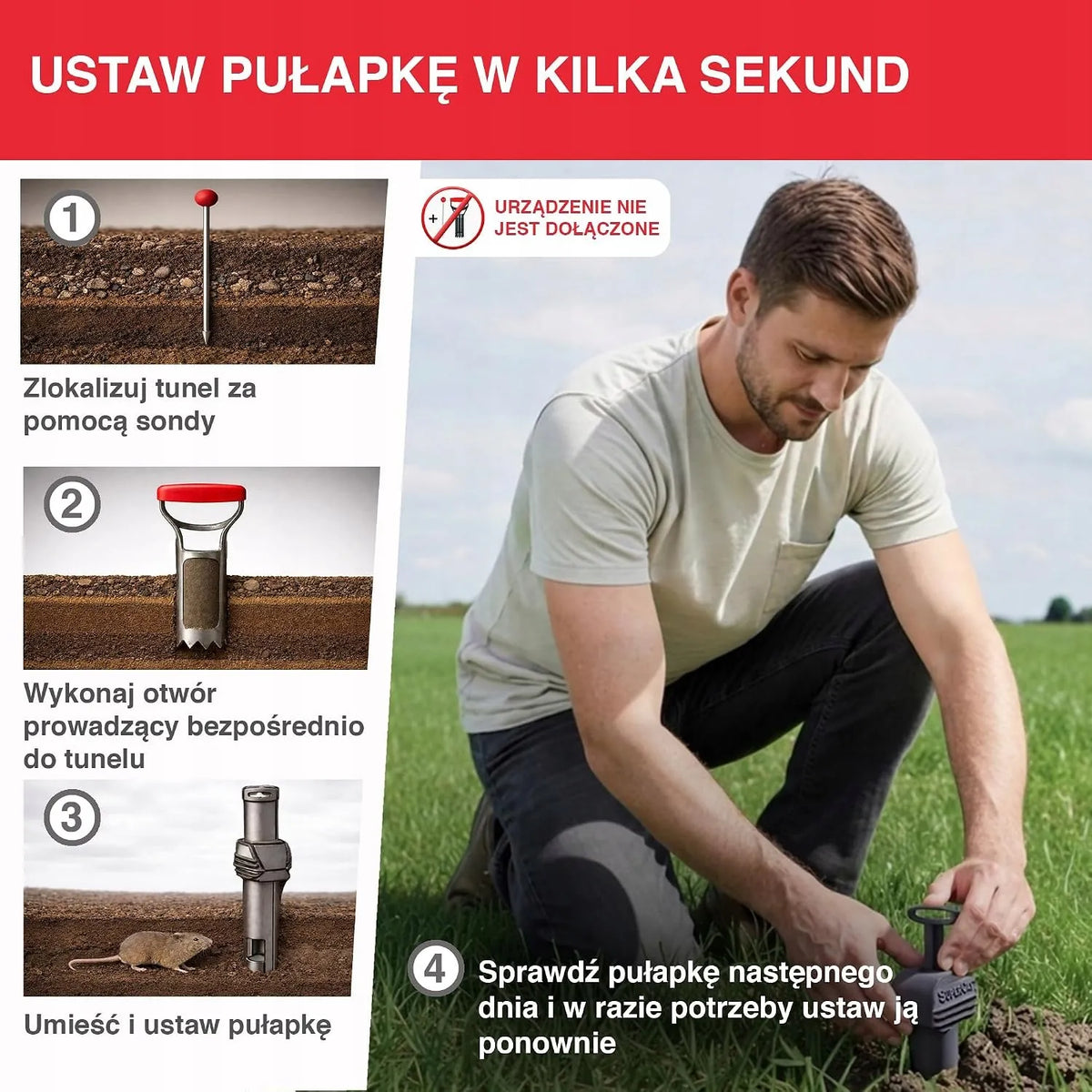 SWISSINNO SuperCat PRO spąstai kurmiams, pelėnams ir graužikams, 22 cm