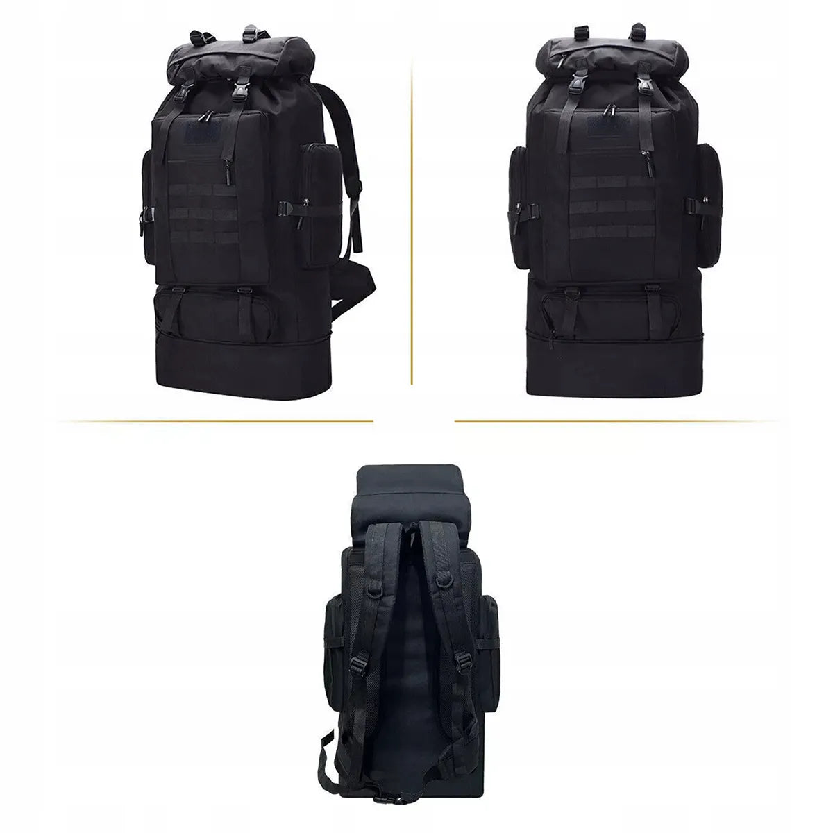 Taktinė kuprinė 70-100L – karinė, stovyklavimo, išgyvenimo ir bushcraft