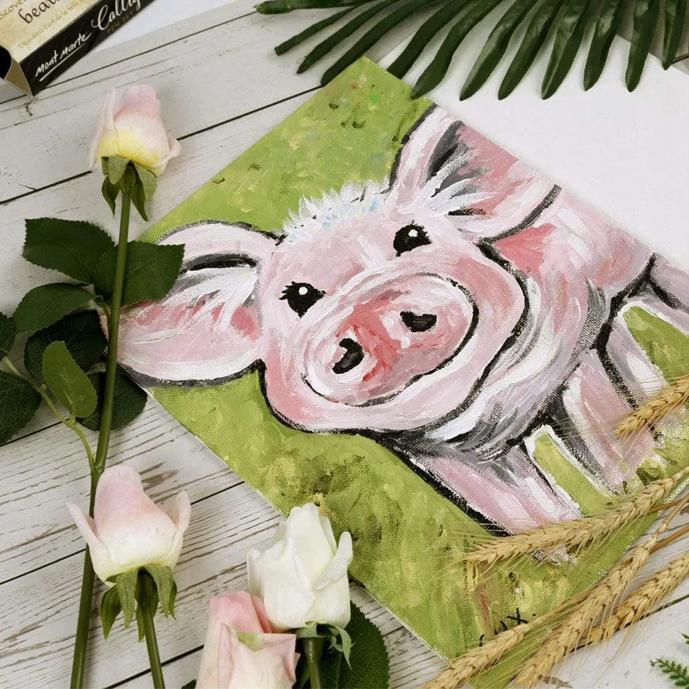 Tapybos rinkinys vaikams ir suaugusiesiems su molbertu, dažais ir drobėmis