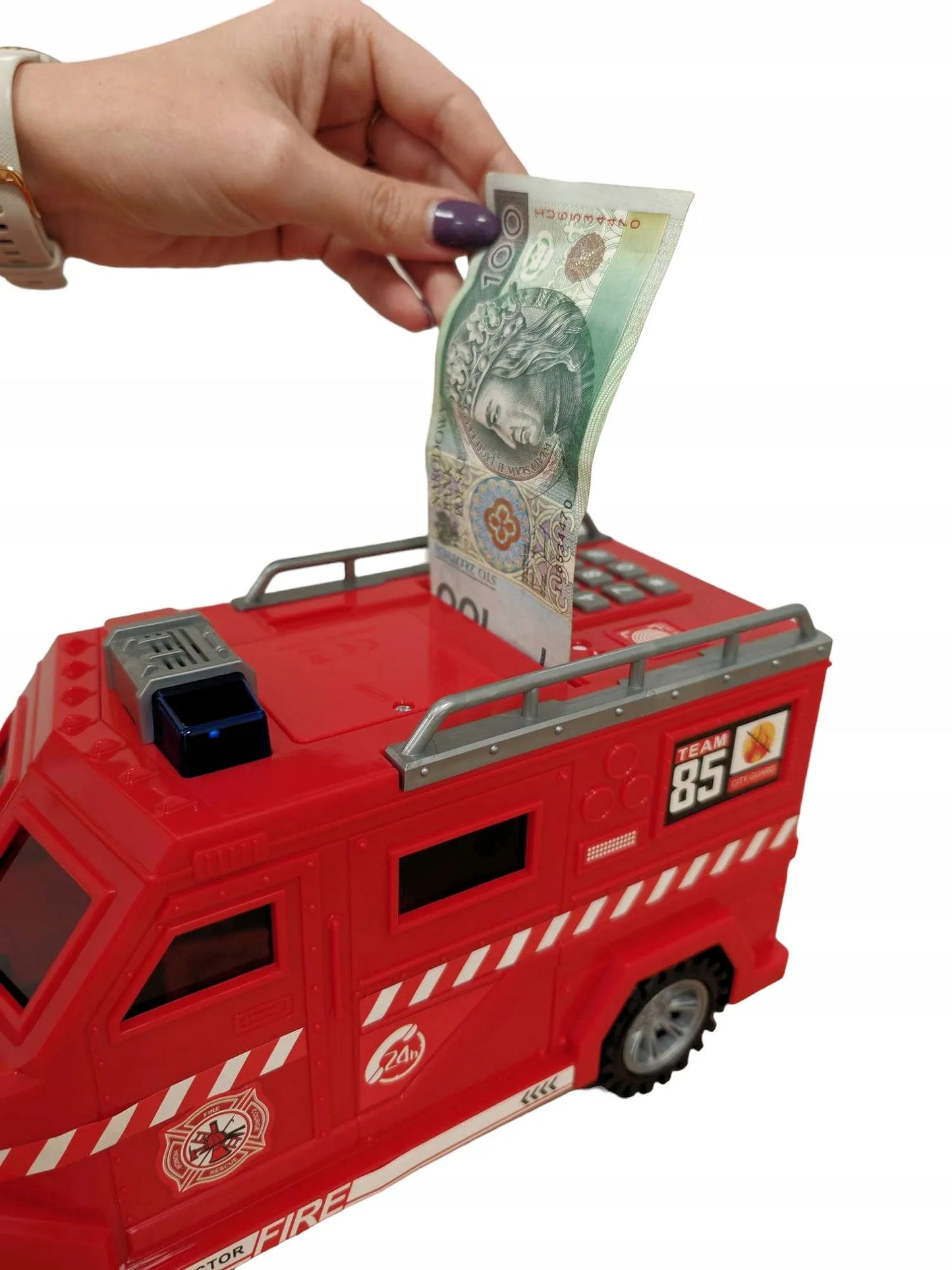 Taupyklė seifas banknotams ir monetoms Coil gaisrinės automobilis