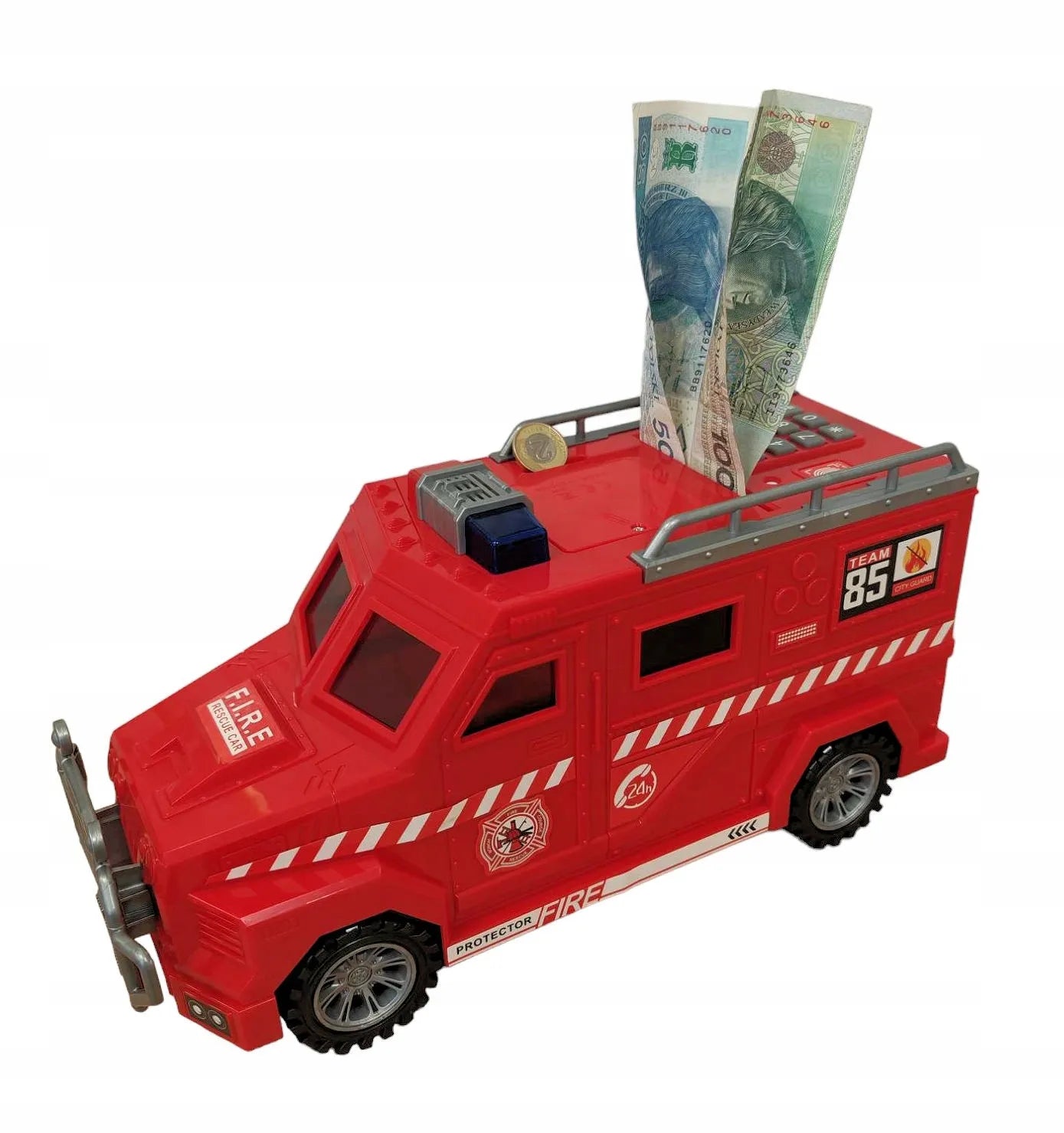 Taupyklė seifas banknotams ir monetoms Coil gaisrinės automobilis