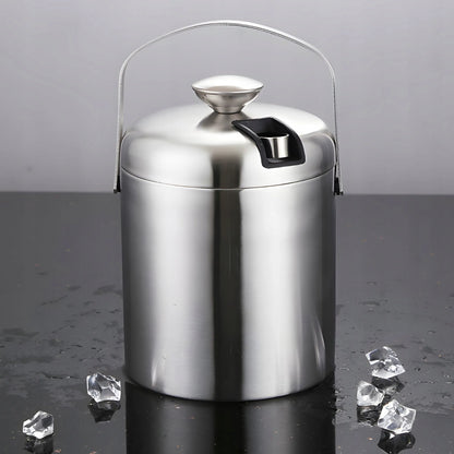 Terminis ledo kibirėlis COOLER ledukų talpykla 1,3l su dangteliu ir žnyplėmis