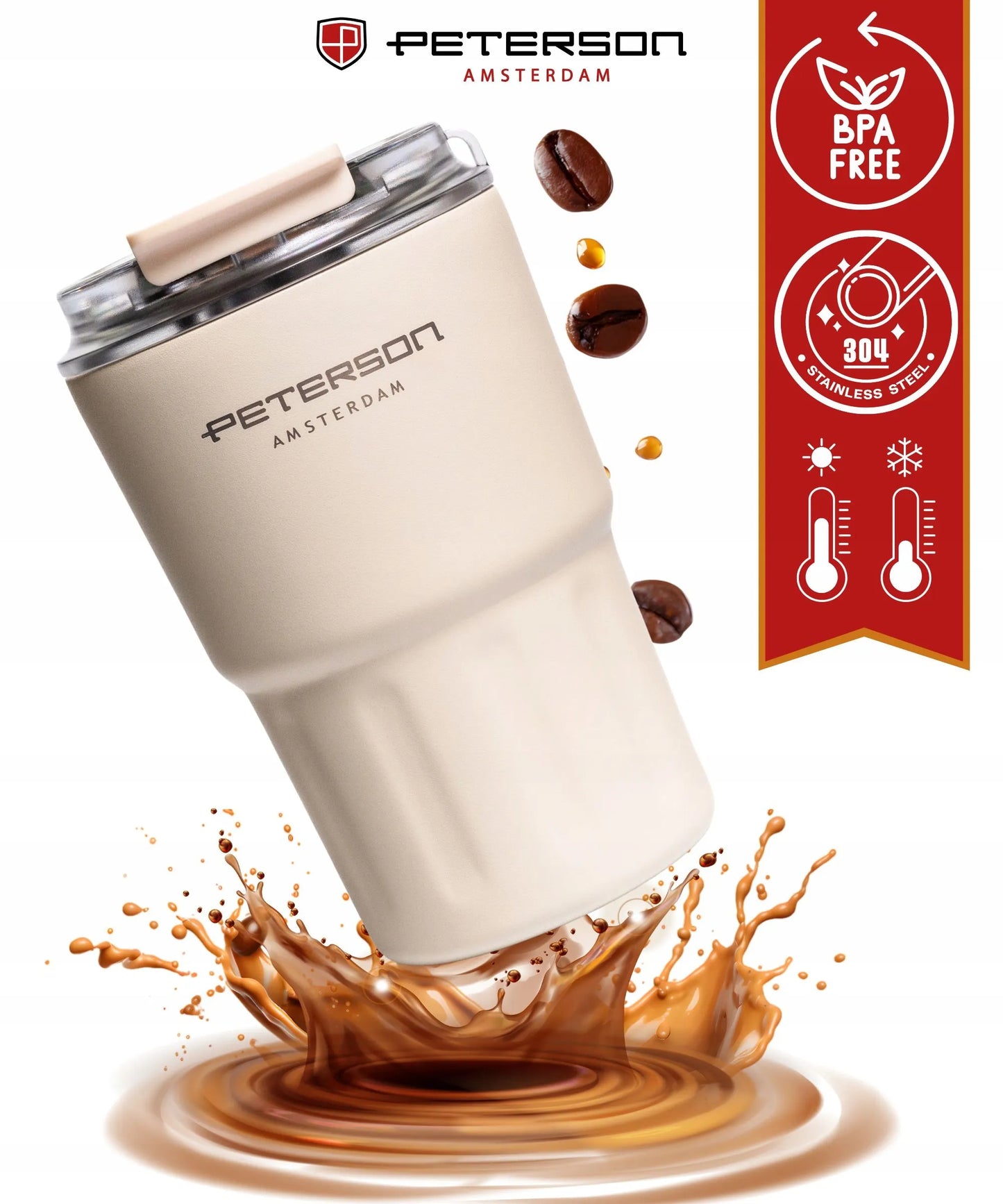 Terminis puodelis kavai ir arbatai Peterson 360ml