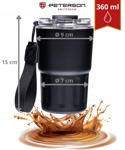 Terminis puodelis termosas karštiems ir šaltiems gėrimams sandarus 360ml Peterson