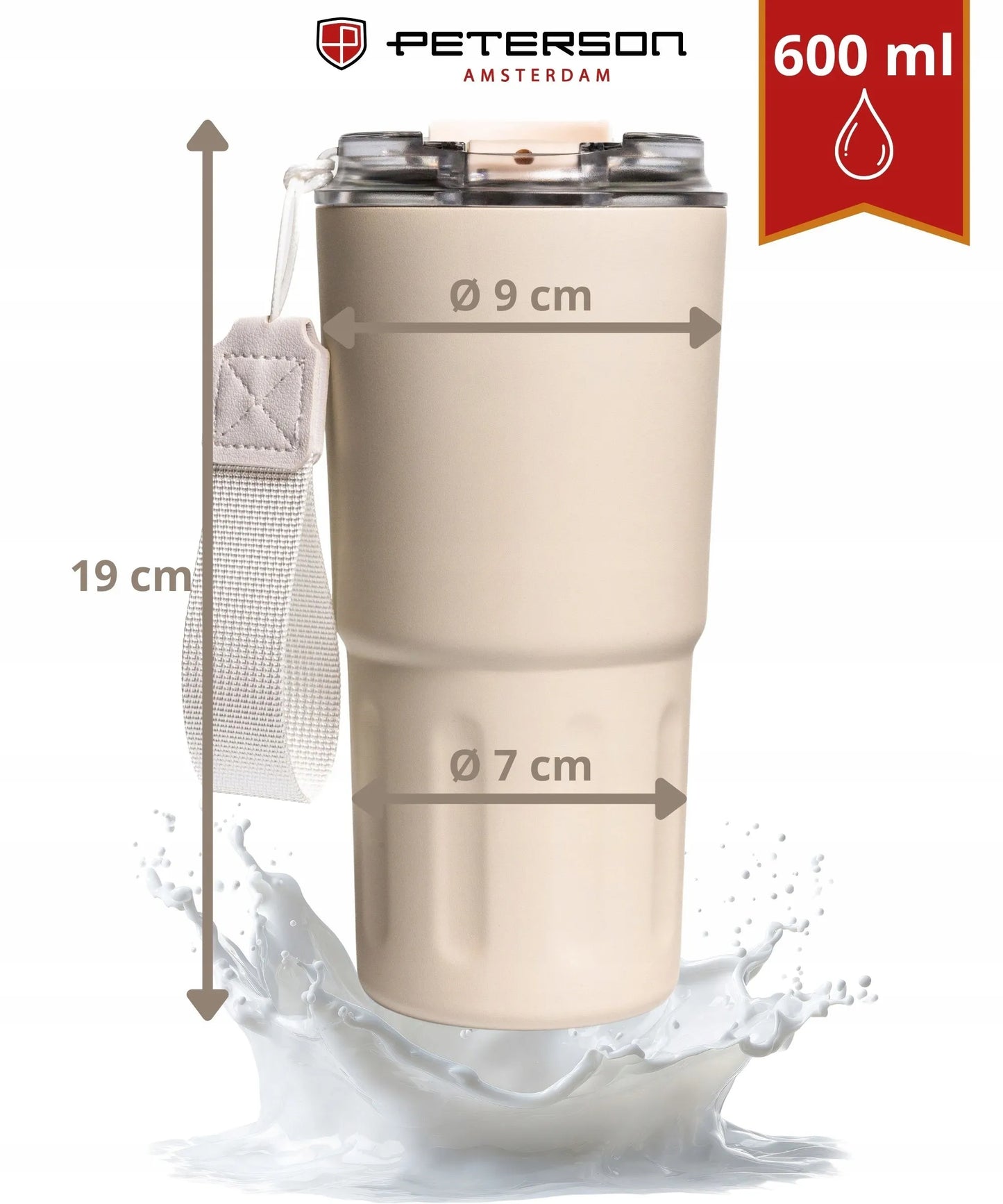Terminis puodelis termosas kavai arbatai karštiems šaltiems gėrimams 600ml Peterson