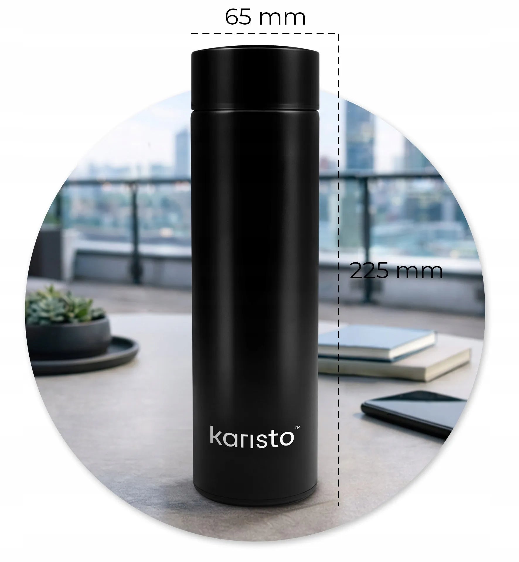 Termosas 500 ml Karisto su temperatūros ekranu, nerūdijantis plienas