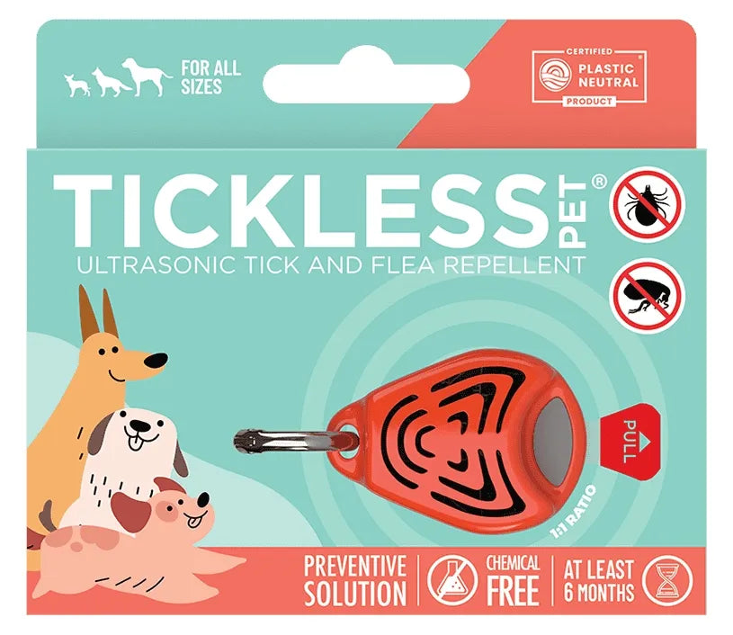 „Tickless Pet“ ultragarsinis prietaisas šunims nuo erkių ir blusų, oranžinis