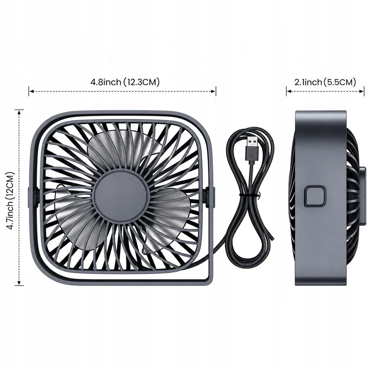 TOPK K50 tylus USB stalinio kompiuterio mini ventiliatorius, pilkas
