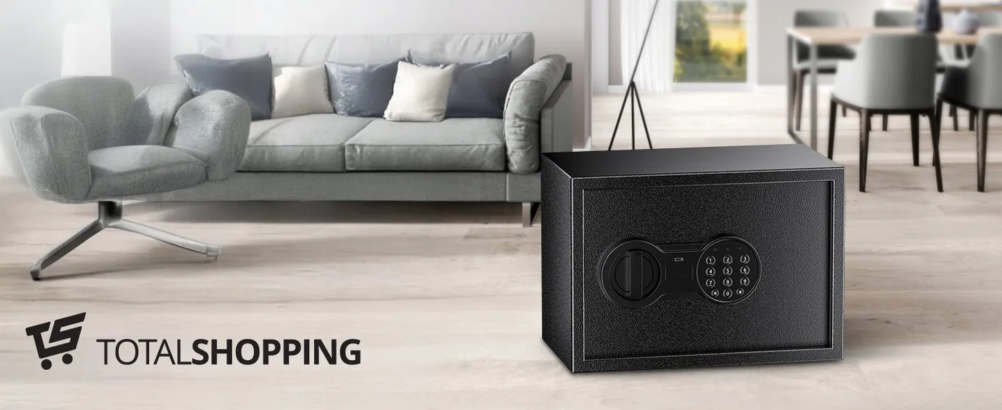 Total Shopping TSF-25 Elektroninis seifas su lentyna, kodine spyna ir USB-C jungtimi