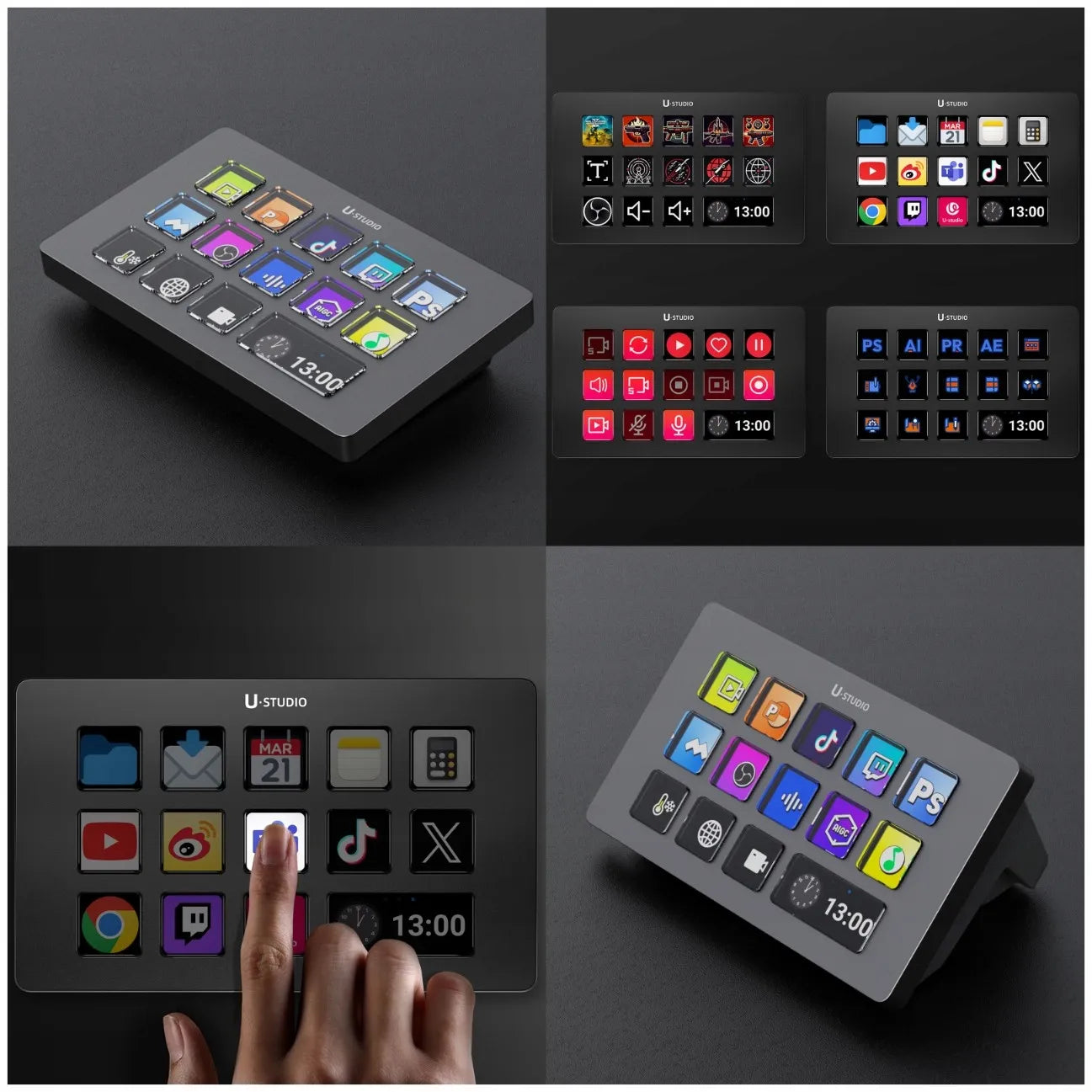 Transliacijos valdymo konsolė studijai ULANZI D200 Stream Deck su 14 klavišų