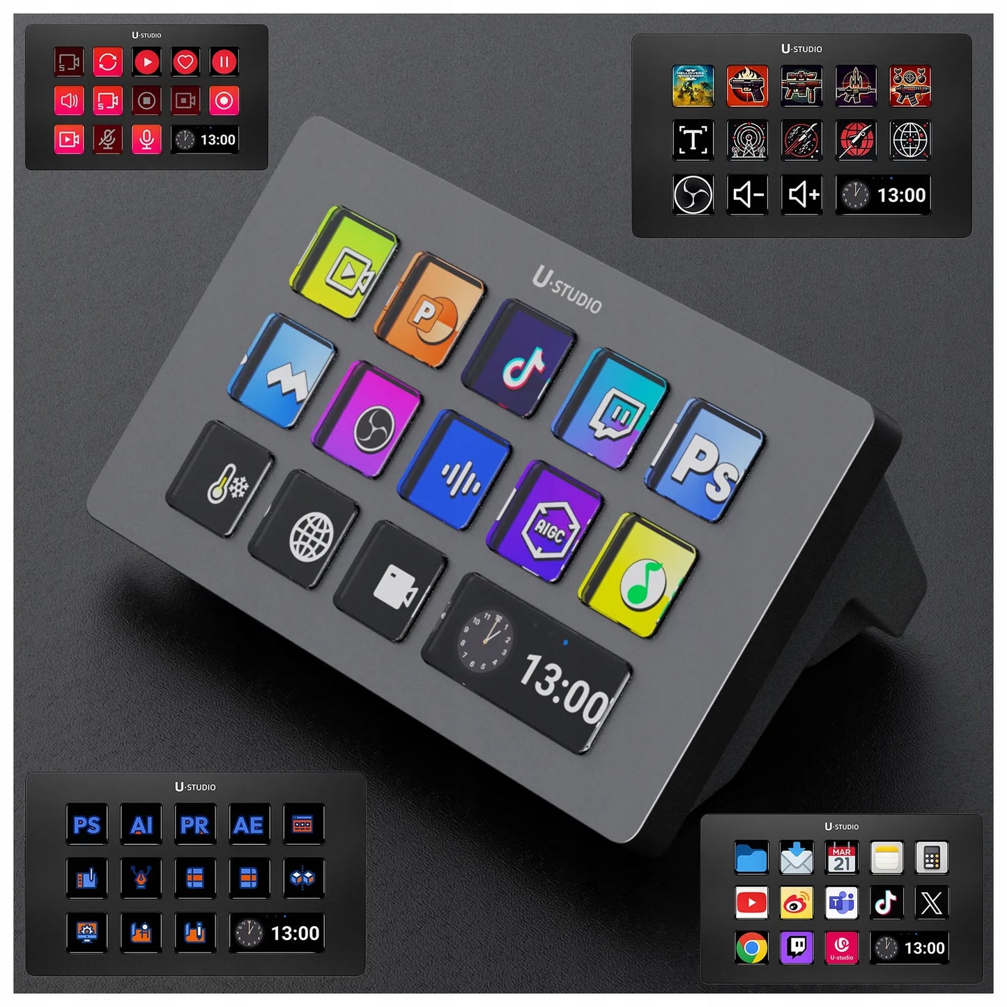 Transliacijos valdymo konsolė studijai ULANZI D200 Stream Deck su 14 klavišų