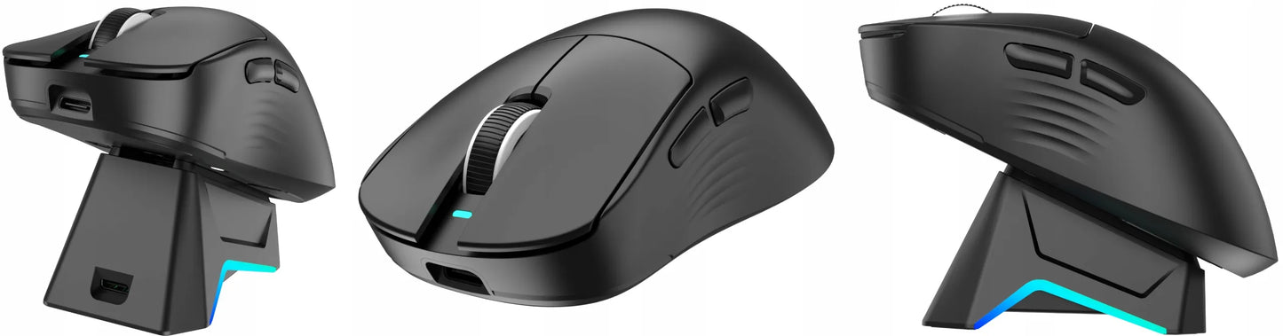 TRIADYN lengva belaidė žaidimų pelė su RGB įkrovimo stotele PixArt