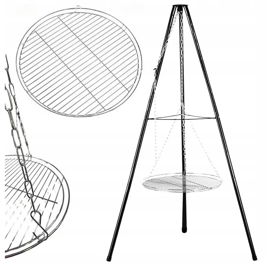 Trijkojis su grotelėmis sodo ugniakurams 50 cm 152 cm