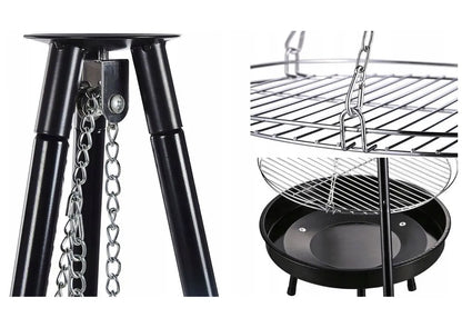 Trijkojis su grotelėmis sodo ugniakurams 50 cm 152 cm