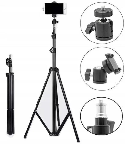 Trikojis stovas laikiklis fotoaparatui telefonui videoblogui 72-210cm AUKŠTAS MAX 210 CM