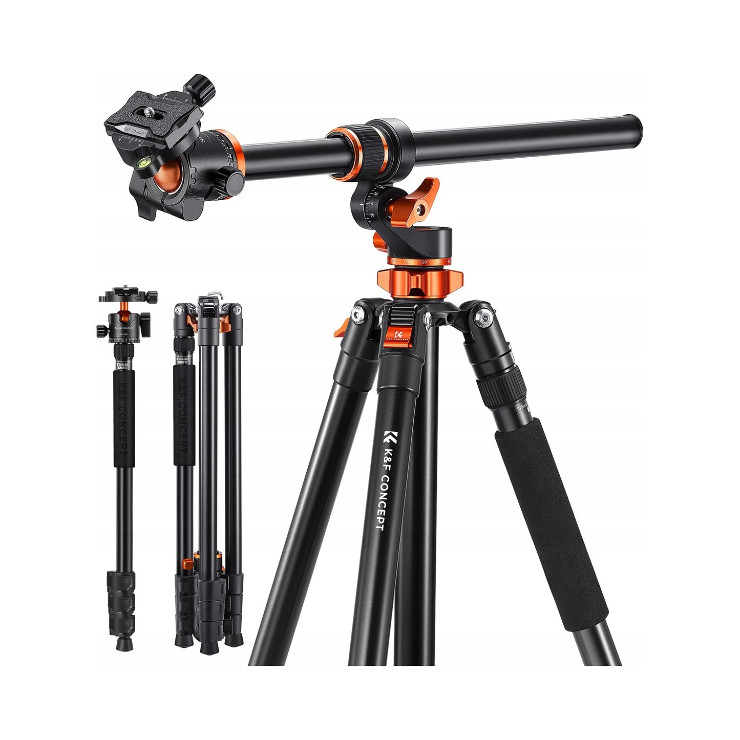 Trikojis su lenkiama kolona 230 cm 10 kg + monopodas K&F T254A7 + galvutė BH-28L
