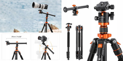Trikojis su lenkiama kolona 230 cm 10 kg + monopodas K&F T254A7 + galvutė BH-28L