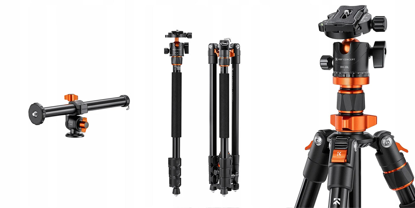 Trikojis su lenkiama kolona 230 cm 10 kg + monopodas K&F T254A7 + galvutė BH-28L