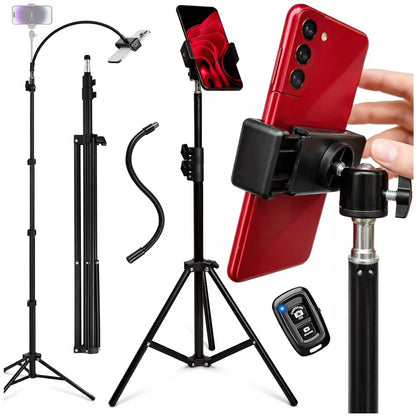 Tripod stovas telefonui su laikikliu aukštas fotografijos rinkinys