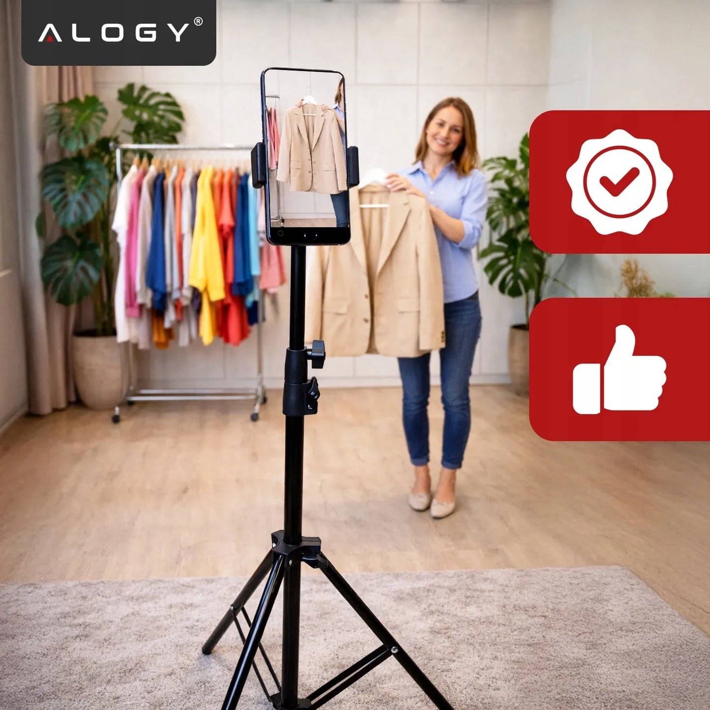 Tripod stovas telefonui su laikikliu aukštas fotografijos rinkinys
