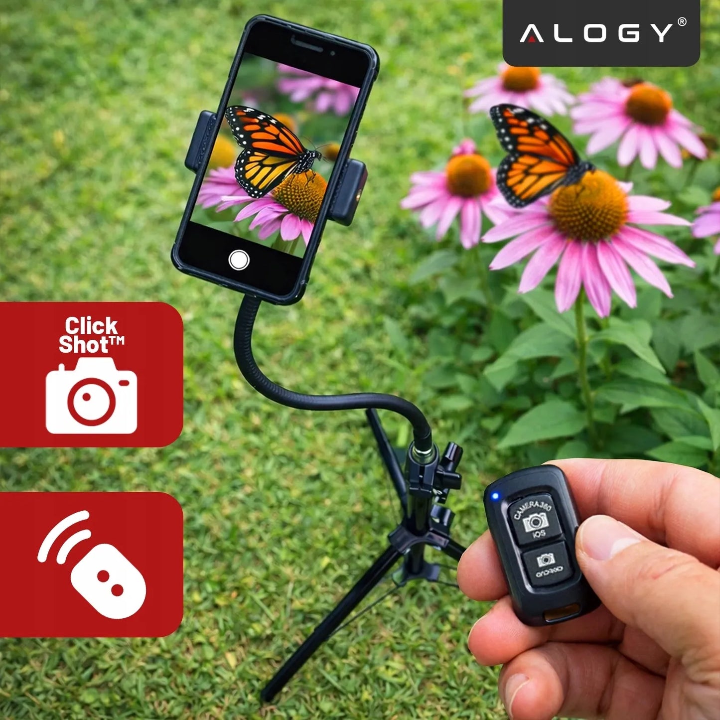Tripod stovas telefonui su laikikliu aukštas fotografijos rinkinys