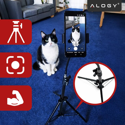 Tripod stovas telefonui su laikikliu aukštas fotografijos rinkinys