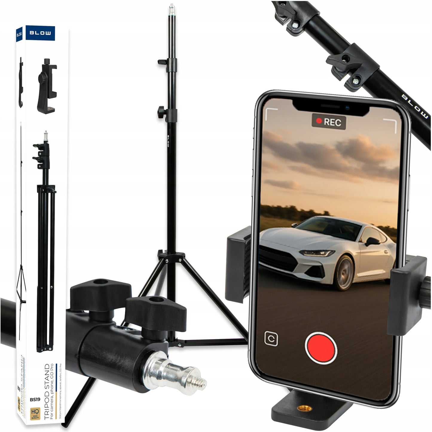 TRIPODAS 230 cm TELEFONUI SU LAIKIKLIU AUKŠTAS FOTOGRAFINIS XXXL