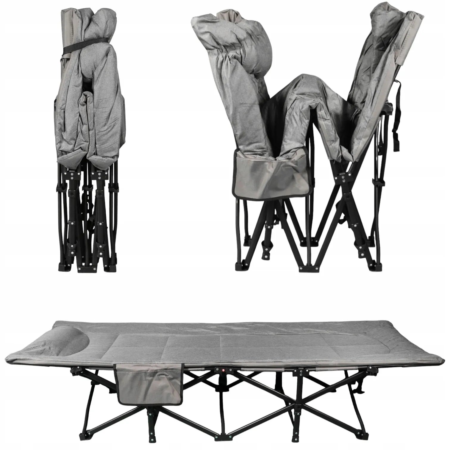 Turistinė lova GOLIAT 190x68cm sulankstoma patogi lauko gultas