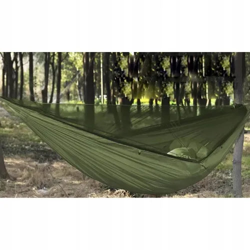 Turistinis hamakas su tentu ir tinkleliu nuo vabzdžių 260x140 cm