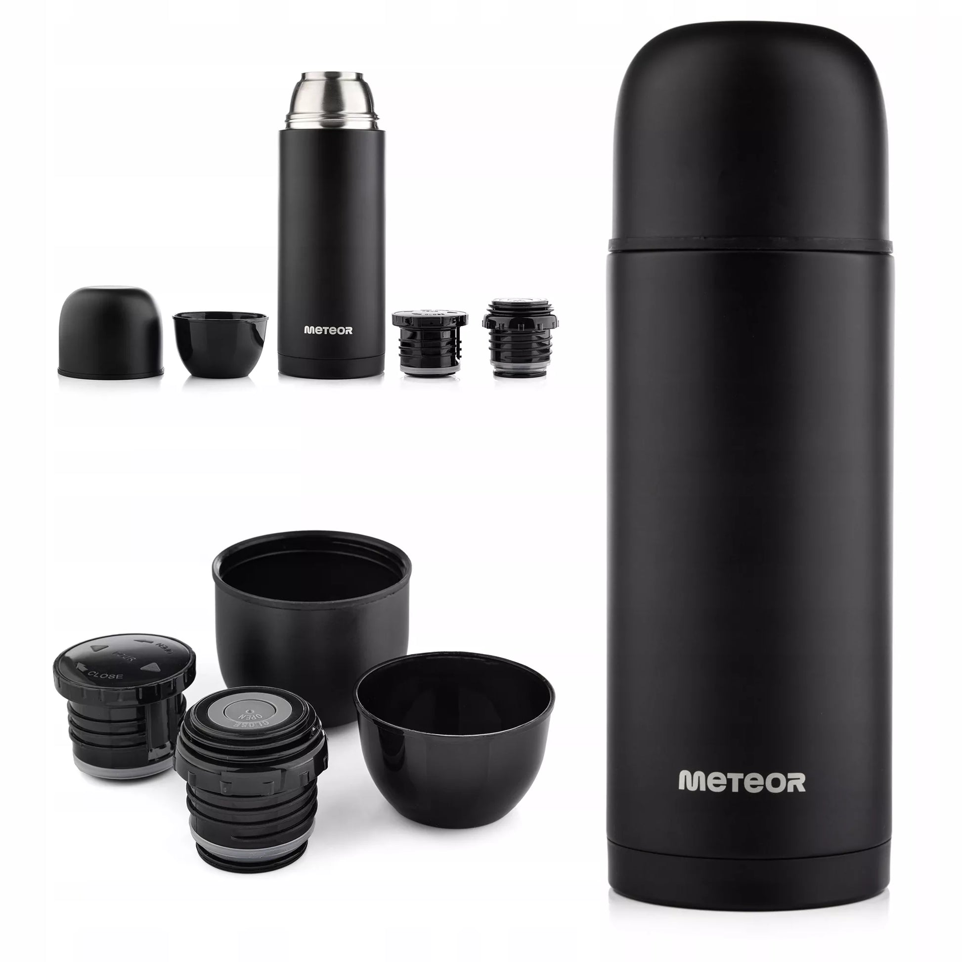 Turistinis vakuuminis termosas 750 ml Meteor, 2 puodeliai, iki 24 val.