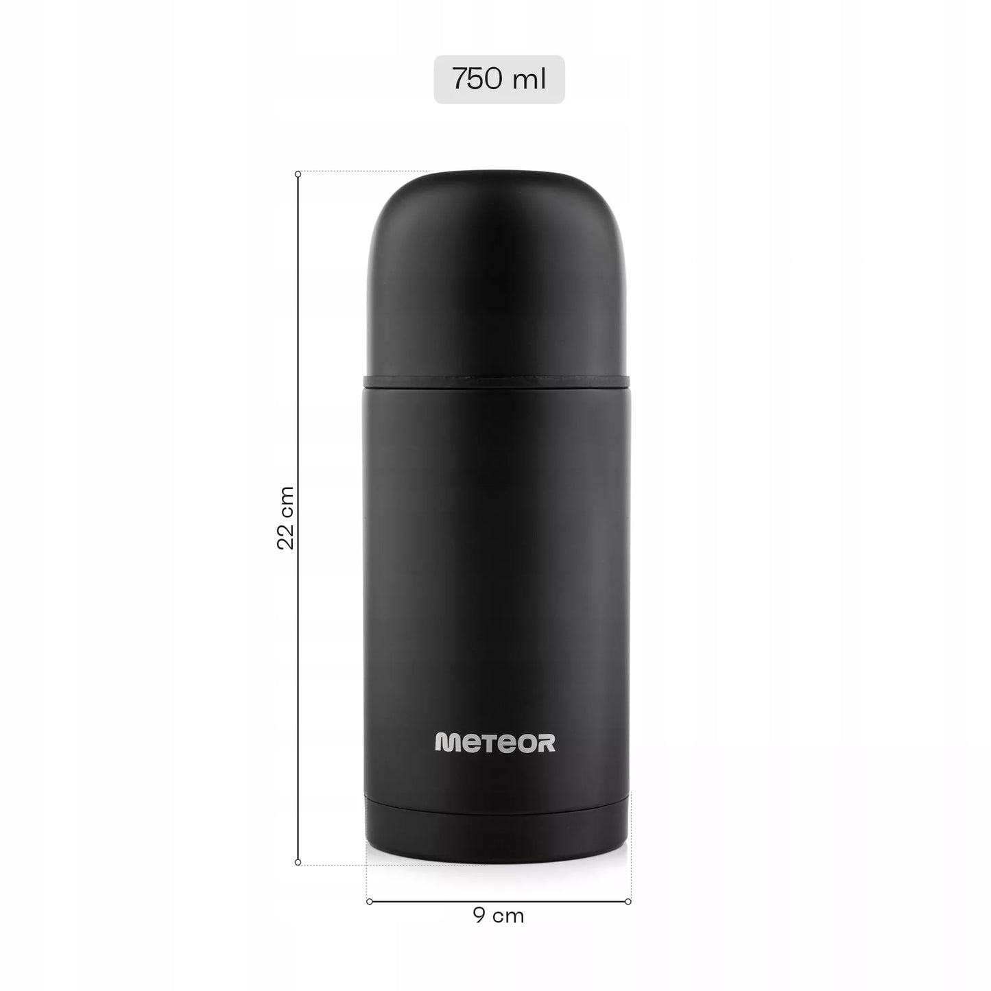 Turistinis vakuuminis termosas 750 ml Meteor, 2 puodeliai, iki 24 val.