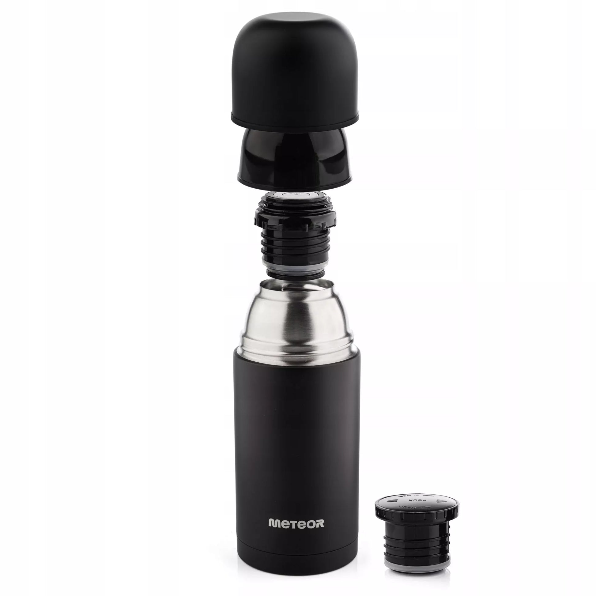 Turistinis vakuuminis termosas 750 ml Meteor, 2 puodeliai, iki 24 val.