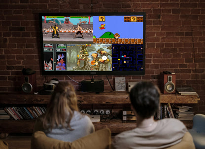 TV mini retro žaidimų konsolė HDMI belaidė su dviem pulteliais 2073 žaidimai