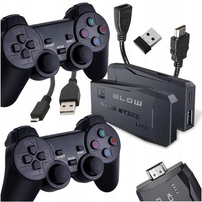 TV mini retro žaidimų konsolė HDMI belaidė su dviem pulteliais 2073 žaidimai