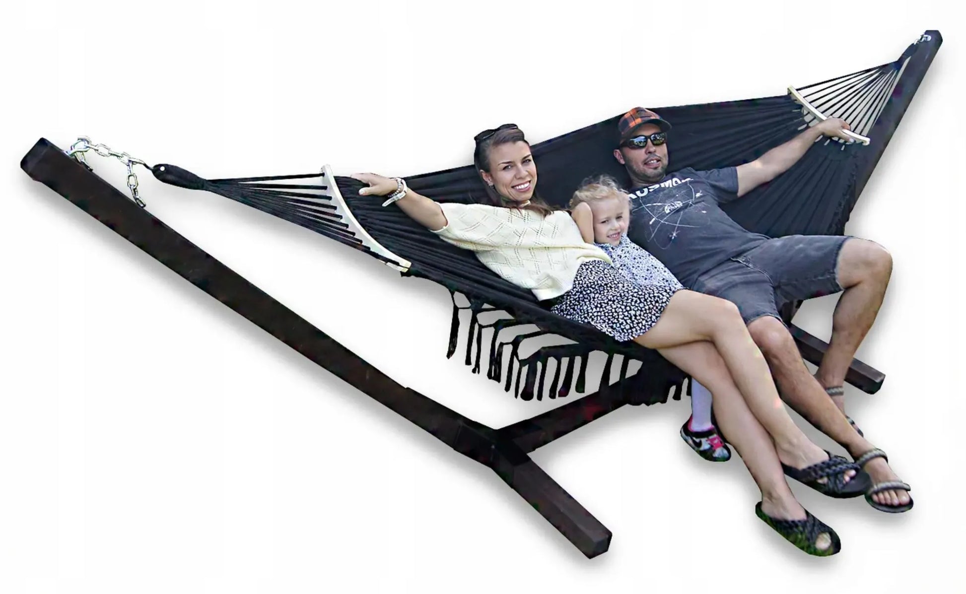 Tvirtas „Comfort Zone“ hamako stovas, dvivietis, nešiojamas, iki 250 kg
