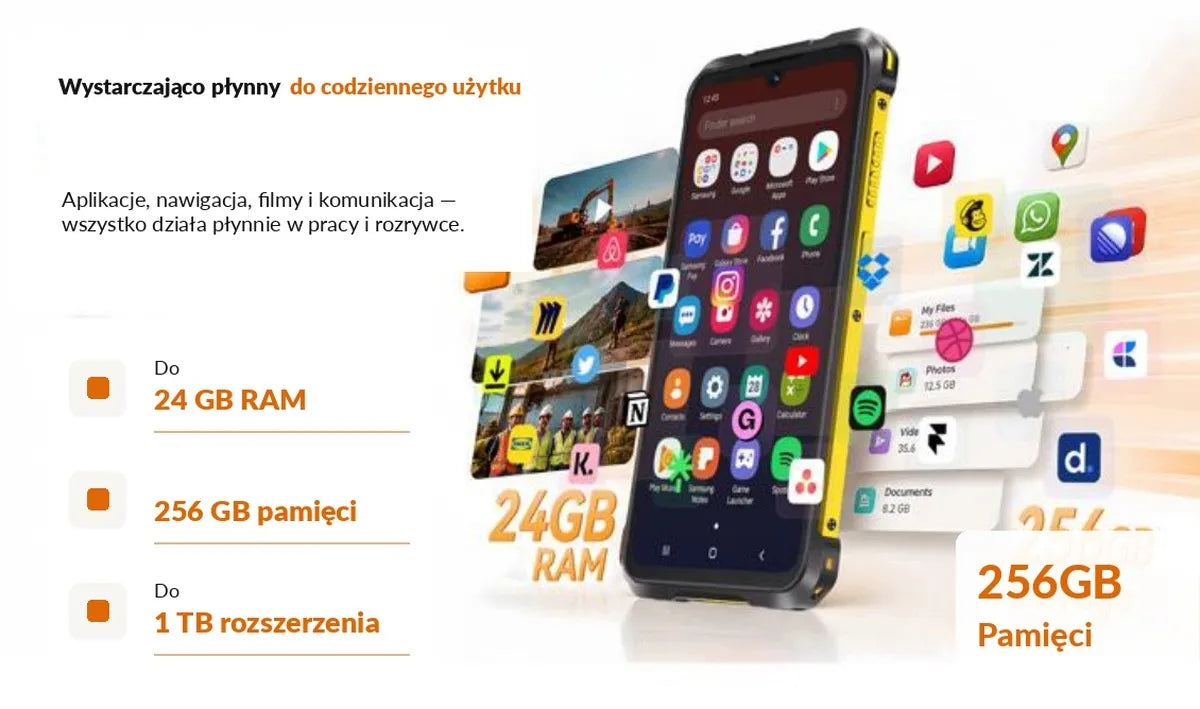 Tvirtas karinis išmanusis telefonas CUBOT KingKong ES5 12/128GB NFC DUAL SIM LTE