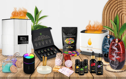 Ultragarsinis difuzorius Aromaholik VARMA su higrostatu, laikmačiu, termometru ir ugnies efektu