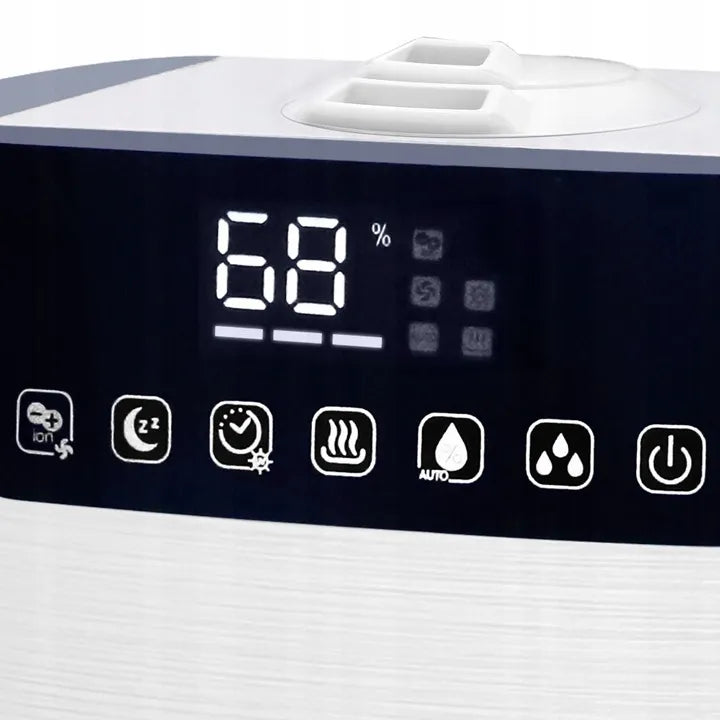 Ultragarsinis oro drėkintuvas su HEPA filtru, UV sterilizacija ir pulteliu