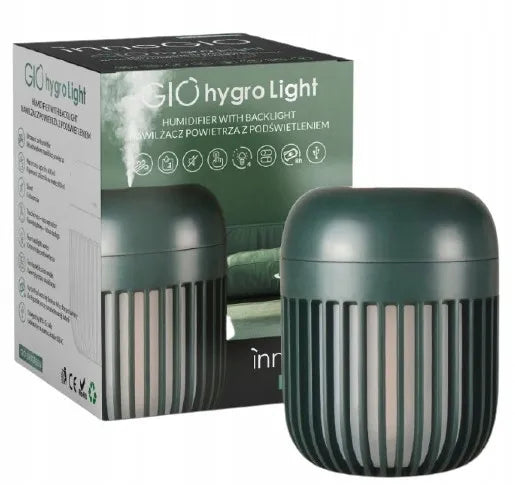 Ultragarso oro drėkintuvas su apšvietimu, žalias, InnoGIO GIOHYGRO LIGHT GIO-190