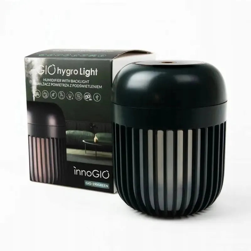 Ultragarso oro drėkintuvas su apšvietimu, žalias, InnoGIO GIOHYGRO LIGHT GIO-190