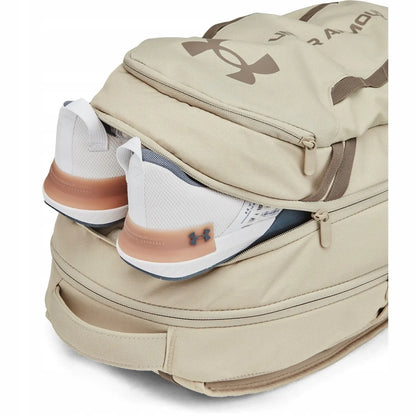 Under Armour Hustle 6.0 unisex sportinė kuprinė, smėlio spalvos