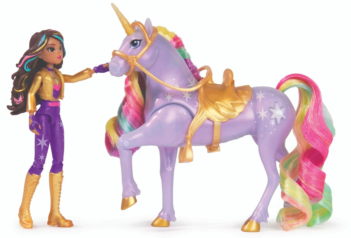 „Unicorn Academy“ rinkinys: lėlė Sophia ir šviečiantis vienaragis Wildstar