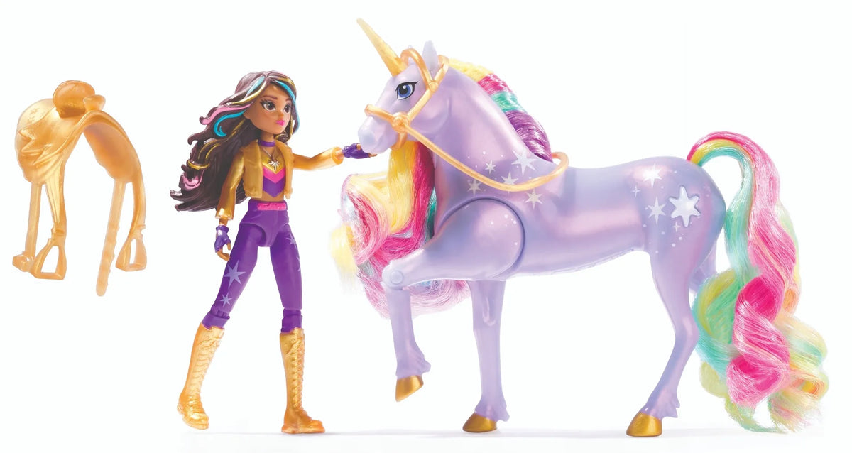 „Unicorn Academy“ rinkinys: lėlė Sophia ir šviečiantis vienaragis Wildstar