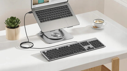 UNITEK SlimTap lengva laidinė biuro klaviatūra USB-A pilka pilka