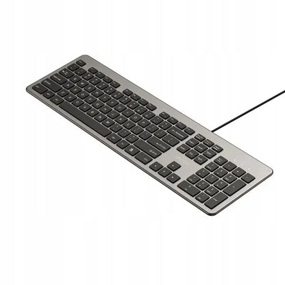 UNITEK SlimTap lengva laidinė biuro klaviatūra USB-A pilka pilka