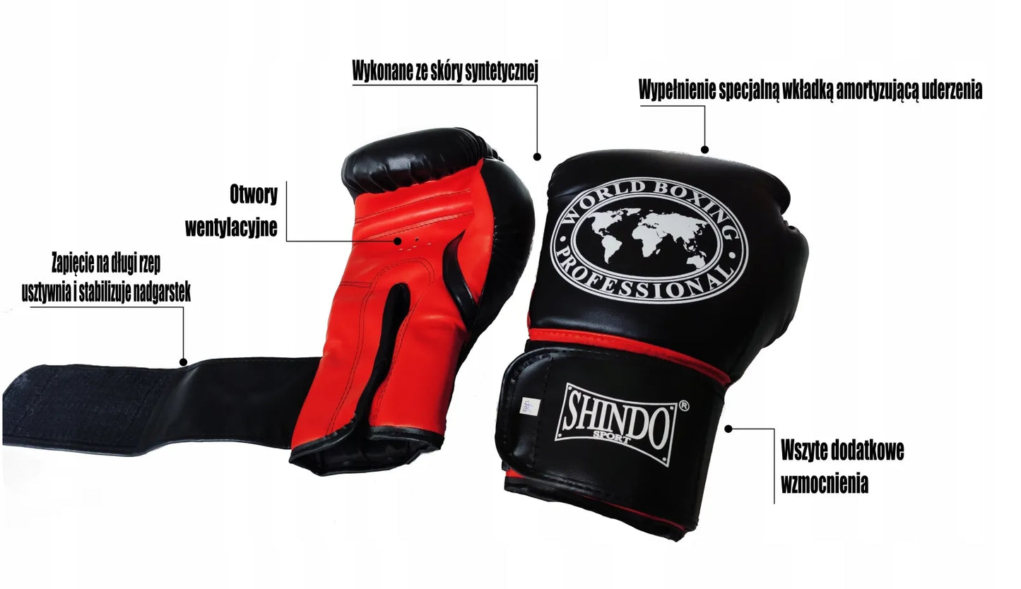 Universalaus bokso pirštinės 12OZ treniruotėms, boksui, kikboksui, MMA - Shindo